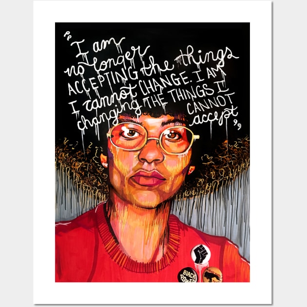 Angela Davis Wall Art by DomoINK